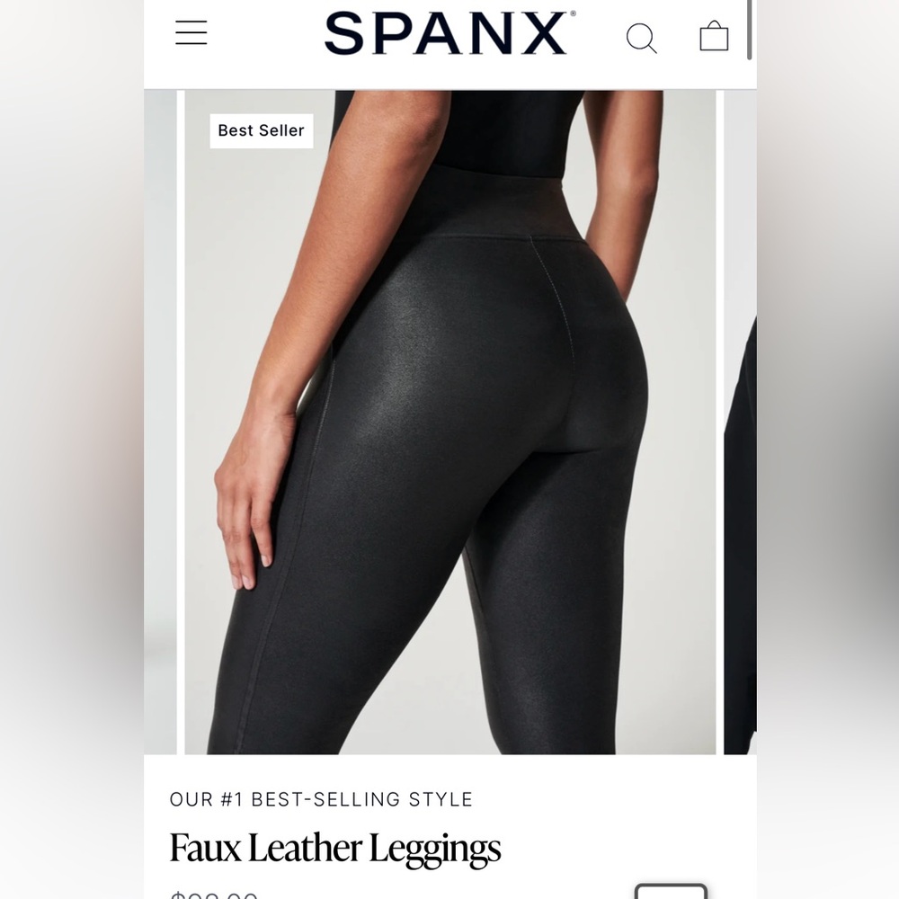 SPANX faux leather leggings S